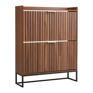 VEVOR Schuhschrank mit 2 Klappen, platzsparender Schuhkipper & Kippschutz, freistehender Schuhregal-Organizer für den Eingang Flur Wohnzimmer Veranda, Schuhregal 80 x 24 x 100 cm Braun VEVOR Schuhschrank mit 2 Klappen, platzsparender Schuhkipper & Kippschutz, freistehender Schuhregal-Organizer für den Eingang Flur Wohnzimmer Veranda, Schuhregal 80 x 24 x 100 cm Braun