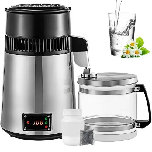 VEVOR Wasser Destilliergerät SC-3 Profi Wasserdestiller aus Edelstahl, 750 W Leistung und 4 L Fassungsvermögen Wasserdestilliergerät, für Labors, Krankenhäuser, Büros, Destillationseffizienz 1L / h VEVOR Wasser Destilliergerät SC-3 Profi Wasserdestiller aus Edelstahl, 750 W Leistung und 4 L Fassungsvermögen Wasserdestilliergerät, für Labors, Krankenhäuser, Büros, Destillationseffizienz 1L / h