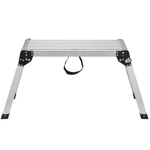 VEVOR Alu Arbeitsplattform Klappwerkbank 76x30x50,8cm Arbeitsbühne 150 kg Tragfähigkeit Trittbank mit Sicherheitsschlössern Trittleiter für Zuhause Büro Werkstatt & Garage Silber – Bild 8