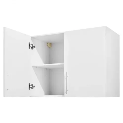 VEVOR Wandschrank für Waschküche, 2-stöckiger Wandhängeschrank mit verstellbarer Ablage, Küchenschrank mit 2 Türen, für Küche Bad Wäscherei, 40,6 x 81,3 x 61 cm (T x B x H), Oberschrank Weiß – Bild 9