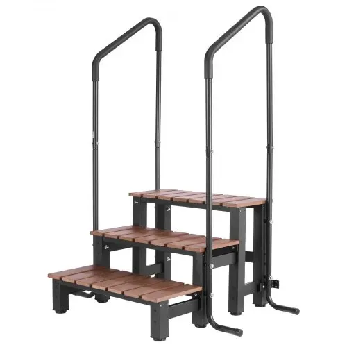 VEVOR Badewannenstufe Pooltreppe 3-stufige Wohnmobiltreppe, 640,08 mm breite Außentreppe für oberirdische/aufblasbare Pools mit 249,48 kg Tragkraft, vielseitig einsetzbar für Veranda Terrasse – Bild 8
