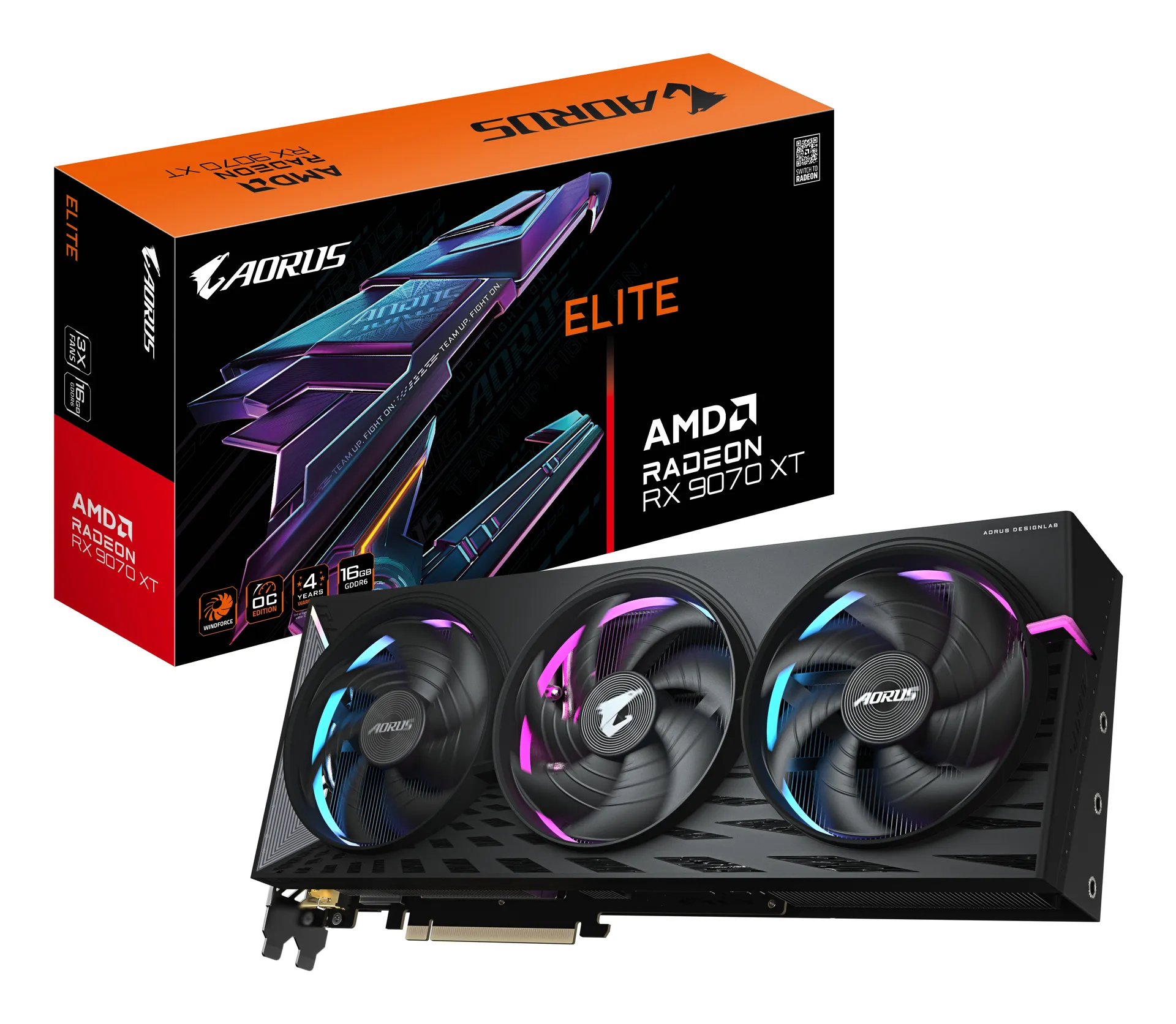 GIGABYTE AORUS Radeon RX 9070 XT ELITE 16G Grafikkarte – 16 GB GDDR6, 256 Bit, PCI-E 5.0, 3100 MHz Kernfrequenz, 2 x DisplayPort, 2 x HDMI, GV-R9070XTAORUS E-16GD GIGABYTE AORUS Radeon RX 9070 XT ELITE 16G Grafikkarte – 16 GB GDDR6, 256 Bit, PCI-E 5.0, 3100 MHz Kernfrequenz, 2 x DisplayPort, 2 x HDMI, GV-R9070XTAORUS E-16GD