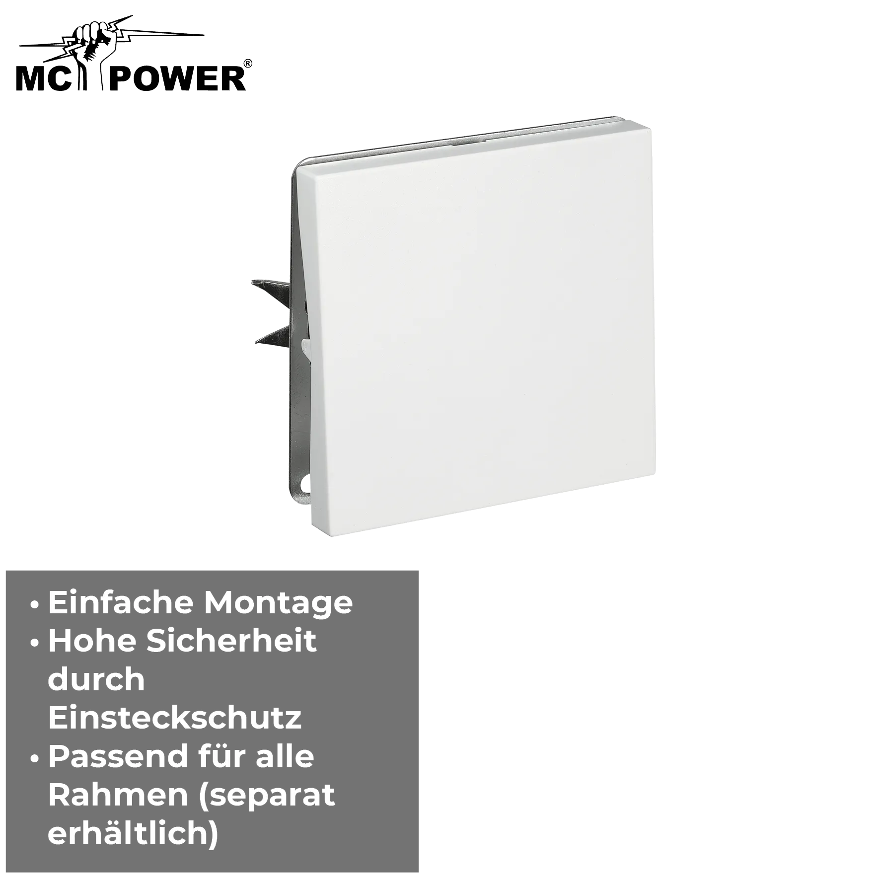 Taster McPower ''Shallow'' 250V~/10A, UP, Steckanschluss, weiß – Bild 4