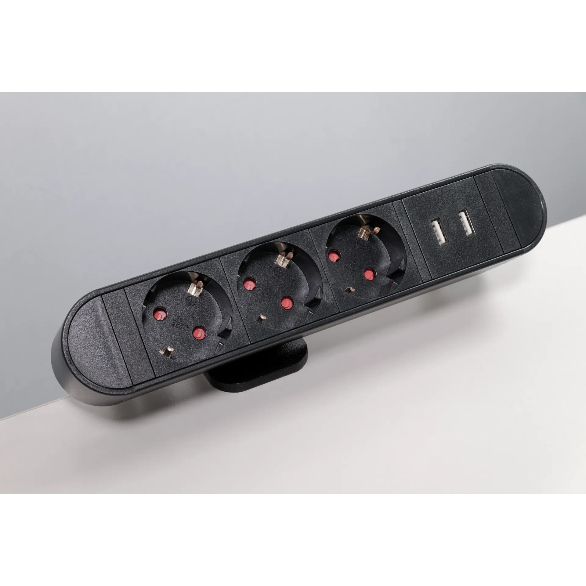 Tischsteckdose McPower ''SK-03A'' 3x Steckdose, 2x USB, inkl. Tischklemme, 2m Kabel – Bild 2