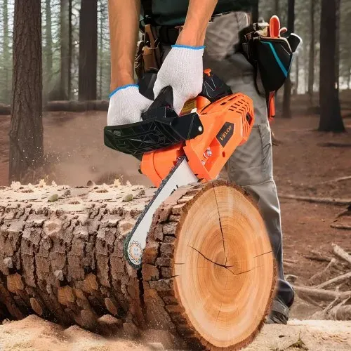 VEVOR 25-cc-Benzin-Kettensäge, Motorsäge 305 mm, 1,02-PS-Säge mit rutschfestem Griff, zwei Kraftstofftanks und Not-Aus-Funktion, max. 12000 U/min, zum Holzfällen, Baumbeschneiden und Roden – Bild 7