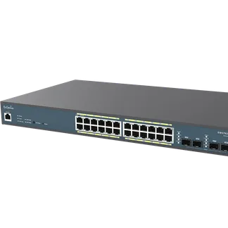 EnGenius Switch full managed Layer 2+ 28 Port • 24x 1 GbE • PoE Budget 240W • 24x PoE at • 4x SFP • 19″ • EWS7928P-FIT • FitCon/FitXpress EnGenius Switch full managed Layer 2+ 28 Port • 24x 1 GbE • PoE Budget 240W • 24x PoE at • 4x SFP • 19″ • EWS7928P-FIT • FitCon/FitXpress