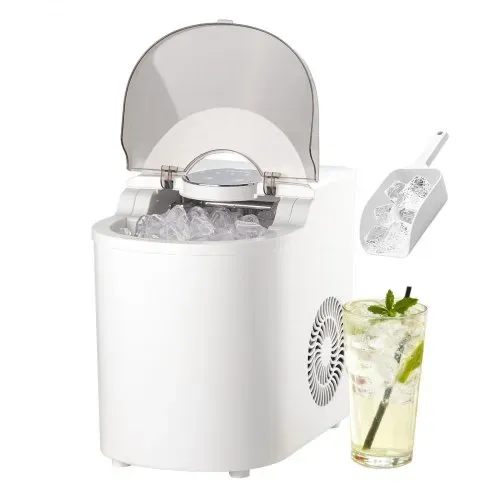 VEVOR Tisch-Eiswürfelmaschine, 7 Eiswürfel in 6 Minuten, 11,8 kg pro Tag, selbstreinigendes Gerät mit Eisschaufel, Eiswürfelmaschine mit 2 Größen von Kugeleis für Zuhause Küche, Büro Bar Party VEVOR Tisch-Eiswürfelmaschine, 7 Eiswürfel in 6 Minuten, 11,8 kg pro Tag, selbstreinigendes Gerät mit Eisschaufel, Eiswürfelmaschine mit 2 Größen von Kugeleis für Zuhause Küche, Büro Bar Party
