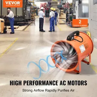 VEVOR Bauventilator 592-W-AC-Motor Baugebläse 2850 U/min Baulüfter Gebläse 5175 CFM (8792 m3/h) Axiallüfter 5 m Schlauch Axialgebläse 79 dB Geräuschpegel Industrielüfter IP44 VEVOR Bauventilator 592-W-AC-Motor Baugebläse 2850 U/min Baulüfter Gebläse 5175 CFM (8792 m3/h) Axiallüfter 5 m Schlauch Axialgebläse 79 dB Geräuschpegel Industrielüfter IP44