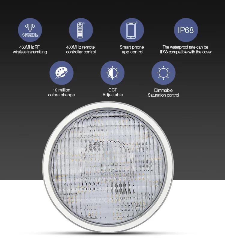 MiBoxer PW01 LED LoRa (433MHZ) PAR56 Poolleuchte 27W RGB-WW (RGB-CCT) – Bild 3
