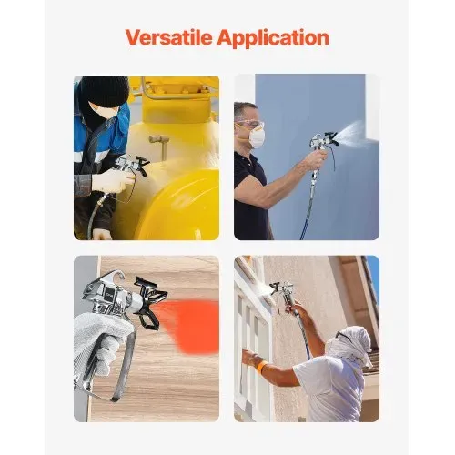 VEVOR Airless-Farbspritzpistole 3600 psi Hochdruck-Airless-Farbspritzpistole mit 517-Düse, Drehgelenk-Airless-Spritzpistolen-Set mit Filtern, Reinigungsnadel und Bürste, für Airless-Spritzmaschine – Bild 5