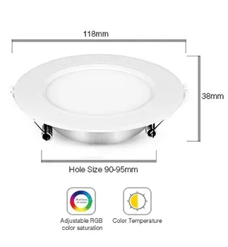MiBoxer FUT068 LED Panel Rund 6W RGB-WW (RGB-CCT) mit Funk und WLAN – Bild 3