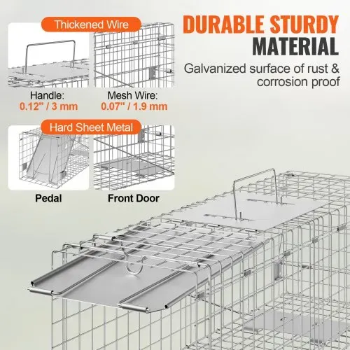 VEVOR Marderfalle 610x203x203mm Lebendfalle verzinkter Eisendraht Kaninchenfalle Tierfalle Drahtfalle Kastenfalle Universal-Fangkäfig für Waschbären Katzen Streifenhörnchen Eichhörnchen – Bild 3