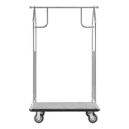VEVOR Hotelgepäckwagen, 362 kg Tragkraft, Edelstahl-Gepäckwagen, Kofferwagen, Pagenwagen mit grauem Teppichboden und 15 cm großen Gummirädern, ideal für Hotels, Eigentumswohnungen, Resorts, Silber – Bild 10