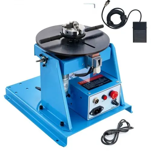 VEVOR Schweißdrehtisch 20 W Schweißpositionierer 1-12 U/min Manipulator 10 kg(Horizontal)/5 kg(vertikal) Drehtisch 0–90° Neigungswinkel K01-63 Dreibackenfutter zum Schneiden, Schleifen, Montieren – Bild 8