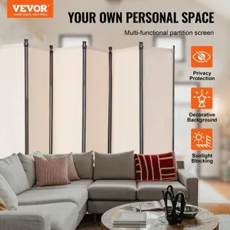 VEVOR Raumteiler 6 Paneele Paravent 3110 x 1805 x 450 mm, faltbarer Sichtschutz & tragbarer Trennwandteiler zur Raumtrennung, freistehende Raumteiler für Büro Schlafzimmer Arbeitszimmer, Beige VEVOR Raumteiler 6 Paneele Paravent 3110 x 1805 x 450 mm, faltbarer Sichtschutz & tragbarer Trennwandteiler zur Raumtrennung, freistehende Raumteiler für Büro Schlafzimmer Arbeitszimmer, Beige