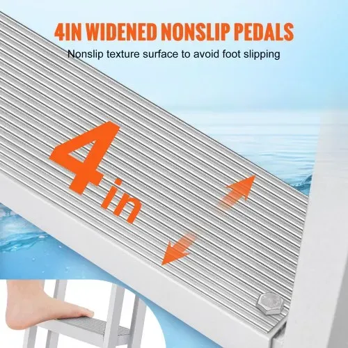 VEVOR Anlegeleiter 3 Stufen 159kg Bootsanlegeleiter abnehmbar 610x455x1225mm – Bild 3