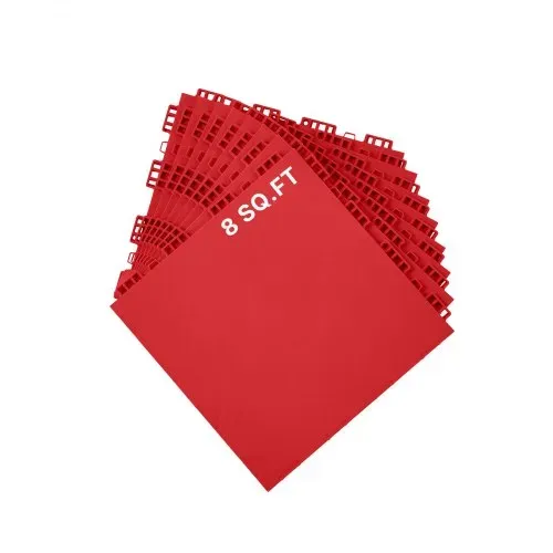 VEVOR Fliesen für Hockey-Bodenmatten, 315 x 315 x 16 mm, 8 Stück ineinandergreifende, Trainingsoberfläche, Tanzbodenfliesen, Hockey-Trainingsausrüstungsbrett (rot, 8 Quadratfuß/Karton) – Bild 8