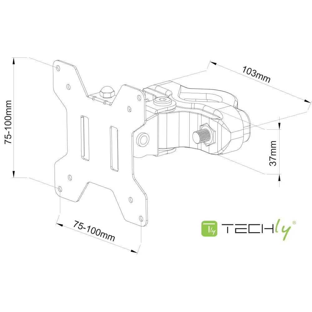 Techly ICALCD100BK Tisch/Bank Schwarz – Bild 3