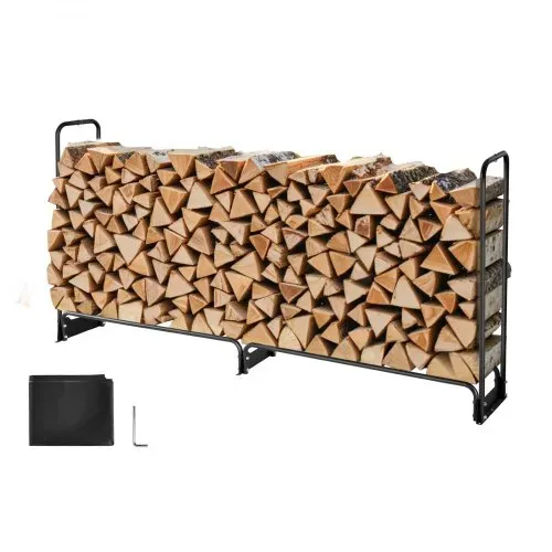 VEVOR Metall Kaminholzregal, 257x36x117 cm Brennholzregal, Kaminholzunterstand aus Metall, max. Tragkraft 300 kg, Feuerholzregal, Kaminholzlager, Stapelhilfe für Veranden, Terrassen, Gärten – Bild 8