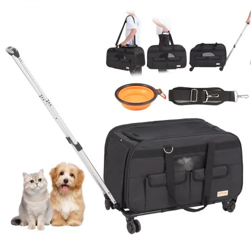 VEVOR Hundetrolley Faltbarer Hunderucksack Max.15,8kg Tragfähigkeit Transporttasche aus 600D Oxford-Stoff Hundewagen mit 4 Rädern Aufbewahrungstaschen Haustier Trolley Ideal für Autoreisen Ausflüge VEVOR Hundetrolley Faltbarer Hunderucksack Max.15,8kg Tragfähigkeit Transporttasche aus 600D Oxford-Stoff Hundewagen mit 4 Rädern Aufbewahrungstaschen Haustier Trolley Ideal für Autoreisen Ausflüge
