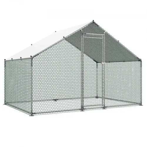 VEVOR Hühnerstall, 3x2x2 m Begehbarer Hühnerauslauf mit Abdeckung, Hühnerhaus mit Turmdach & Sicherheitsschloss, Enten- & Kaninchenkäfig, Geflügelgehege für Hinterhof, Bauernhof, Hof – Bild 10