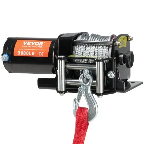 VEVOR Elektrische Seilwinde, 3000 lb Zugkraft, 12 V DC für ATV/UTV, mit Φ3/16 Zoll x 39 Fuß Stahlkabel, Rollenseilführung, Kabelfernbedienung, IP55 Wasserbeständigkeit, Ideal für UTV ATV Offroad-Bergung – Bild 10