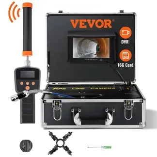 VEVOR Kanalkamera mit 512-Hz-Ortung, 40 m, 17,8 cm Rohrinspektionskamera mit DVR-Funktion, IP68-Kamera mit 12 einstellbaren LEDs, einer 16-GB-SD-Karte für Abwasserleitungen, Haus, Kanalabflussrohre VEVOR Kanalkamera mit 512-Hz-Ortung, 40 m, 17,8 cm Rohrinspektionskamera mit DVR-Funktion, IP68-Kamera mit 12 einstellbaren LEDs, einer 16-GB-SD-Karte für Abwasserleitungen, Haus, Kanalabflussrohre