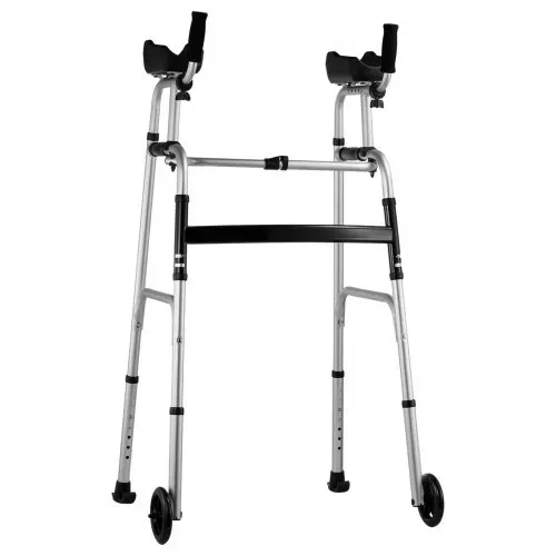 VEVOR 2-in-1-Gehhilfe, zusammenklappbar, mit abnehmbaren Armlehnen, höhenverstellbar, zusammenklappbar, mit 5-Zoll-Vollrädern, leichtes Aluminium | Mobilitätshilfe mit Vorderrädern für ältere und behinderte Menschen, 204 kg – Bild 9