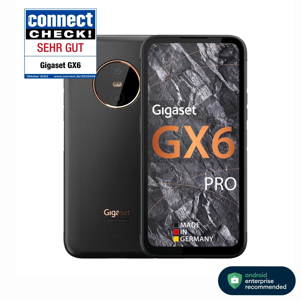 Gigaset GX6 PRO, schwarz / IP68 / Android Enterprise / Dual-Cam 50MP + 2MP Makro Gigaset GX6 PRO, schwarz / IP68 / Android Enterprise / Dual-Cam 50MP + 2MP Makro