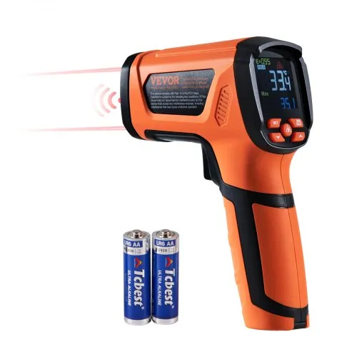 VEVOR Infrarot Thermometer IR 50:1 Pyrometer -40°C bis 1500°C Laser Temperaturmesser 180x120x60mm Temperaturmessgerät Nicht Menschliches Körperthermometer für Kochen/Barbecue/Gefrierschrank/Industrie VEVOR Infrarot Thermometer IR 50:1 Pyrometer -40°C bis 1500°C Laser Temperaturmesser 180x120x60mm Temperaturmessgerät Nicht Menschliches Körperthermometer für Kochen/Barbecue/Gefrierschrank/Industrie