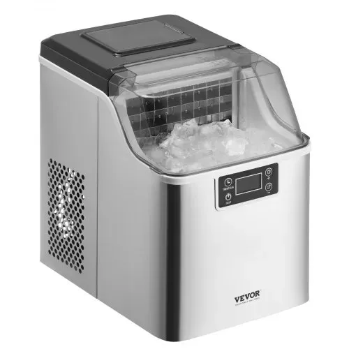 VEVOR Eiswürfelbereiter Eisbereiter Eiswürfelmaschine 24 Würfel in 15 Minuten, 20,4 kg / 24 h, tragbarer Eiswürfelbereiter mit Schaufel & Korb, Eismaschine mit 3 Größen für Küche Bar Party – Bild 8