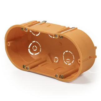 Hohlwanddose McPower, doppelt, 143x48mm, inkl. Geräteschrauben, orange Hohlwanddose McPower, doppelt, 143x48mm, inkl. Geräteschrauben, orange