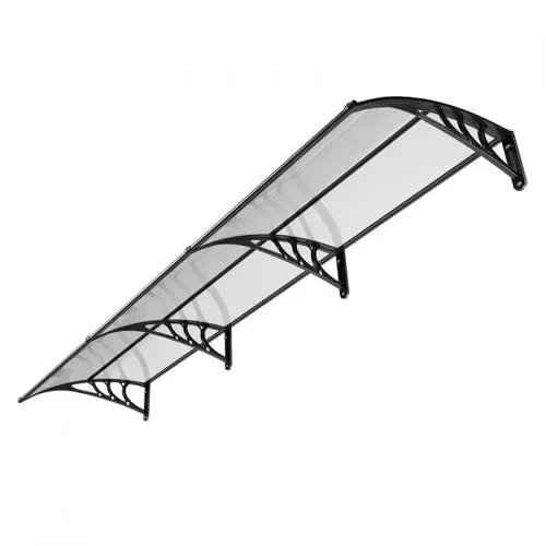 VEVOR Vordach für Haustür 965x2975 mm, Pultbogenvordach, Pultvordach mit Entwässerung & ABS-Halterung, Regen-, Schnee- & Sonnenschutz, Polycarbonat-Überdachung für Veranda & Terrasse, Transparent – Bild 10