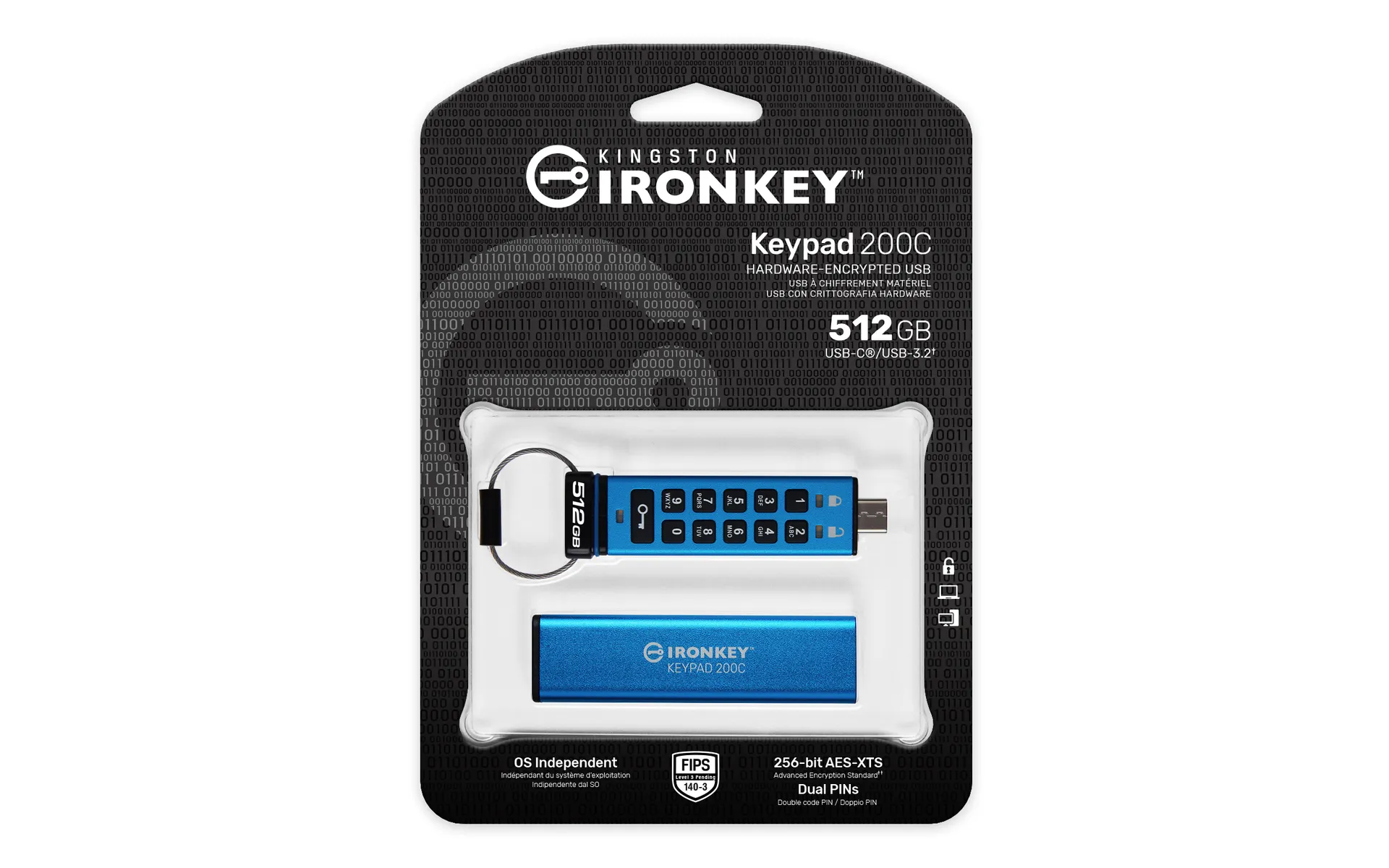 Kingston Technology IronKey 512GB USB-C Keypad 200C, FIPS 140-3 Lvl 3 AES-256 – Bild 3
