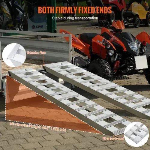 VEVOR Auffahrrampe, Verladerampe, Autorampe 2721,6 kg, breite Verladeschiene, Auto Laderampe 183 x 38 cm, 2 Stk. Rampen, für Motorrad, Anhänger, ATV, UTV, Gartentraktor, Rasenmäher, Dirtbike usw. – Bild 4