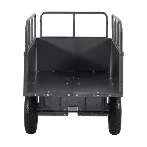 VEVOR Kippanhänger, 272 kg Fassungsvermögen, ATV-UTV-Transportanhänger, Kippwagen zum Hinterherziehen mit 40,64 cm Reifen, Handzug oder Fußpedal, Hofanhänger für Rasenmähertraktoren – Bild 9