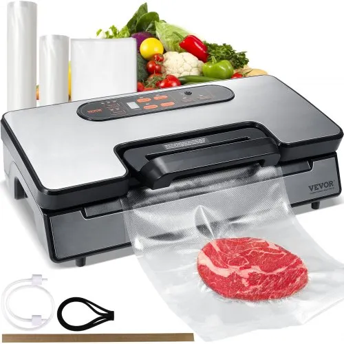 VEVOR Vakuumiergerät 130W Vakuumierer 90Kpa Einschweißgerät 30cm Dichtungslänge Folienschweißgerät für trockene oder feuchte Lebensmittel Inkl. 10x Vakuumbeutel,2x Vakuumbeutelrolle und Schlauch VEVOR Vakuumiergerät 130W Vakuumierer 90Kpa Einschweißgerät 30cm Dichtungslänge Folienschweißgerät für trockene oder feuchte Lebensmittel Inkl. 10x Vakuumbeutel,2x Vakuumbeutelrolle und Schlauch