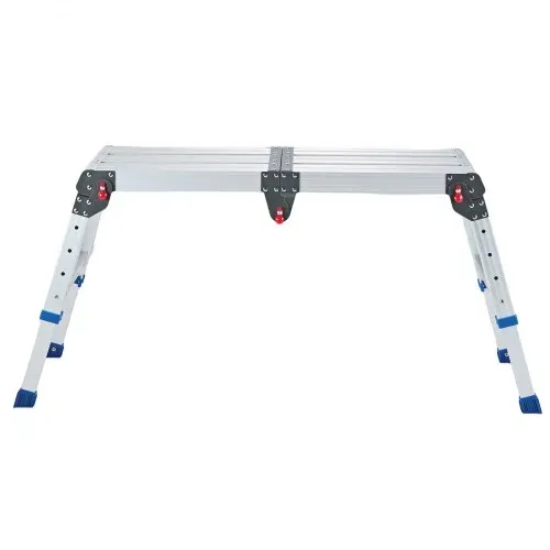 VEVOR Arbeitsplattform 851x305mm, Klappbare Arbeitsbühne aus Alu mit 226,8kg Tragkraft, 360-508mm Höhenverstellbare Laufbühne mit Sicherheitsverriegelung, Tragbare Stufenleiter für Haus Werkstatt – Bild 10