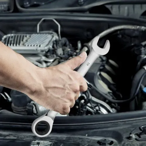 VEVOR Schlüsselsatz 8-teiliger Ratschenschlüsselsatz mit Organizer-Rack, Cr-V-Stahl-Schlüsselsatz metrisch 8 mm bis 19 mm, ideal für den allgemeinen Haushalt Garage Werkstatt Autoreparaturen – Bild 7