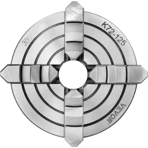VEVOR K72-125 Drehfutter 5 Zoll 4-Backen, Drehfutter unabhängige umkehrbare Backe, Metalldrehfutter Drehmaschinenzubehör, für Drehmaschinen – Bild 8