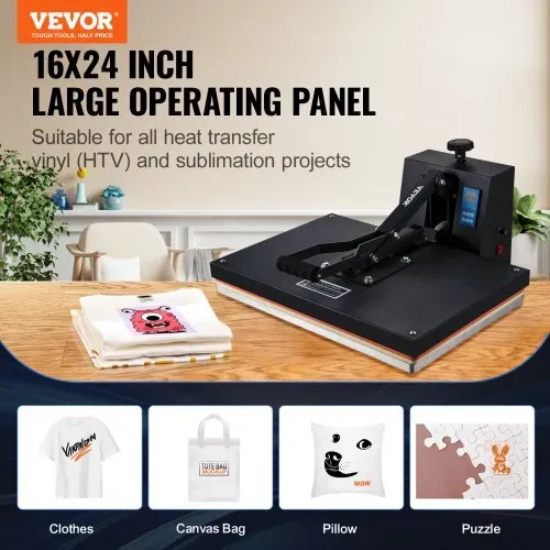 VEVOR Wärmepresse, 1700 W Leistung, Wärmepresse, schnelles Aufheizen, Hochdruck-Wärmepresse für T-Shirts, digitaler industrieller Sublimationsdrucker für Wärmeübertragungsvinyl 406 x 610 mm VEVOR Wärmepresse, 1700 W Leistung, Wärmepresse, schnelles Aufheizen, Hochdruck-Wärmepresse für T-Shirts, digitaler industrieller Sublimationsdrucker für Wärmeübertragungsvinyl 406 x 610 mm