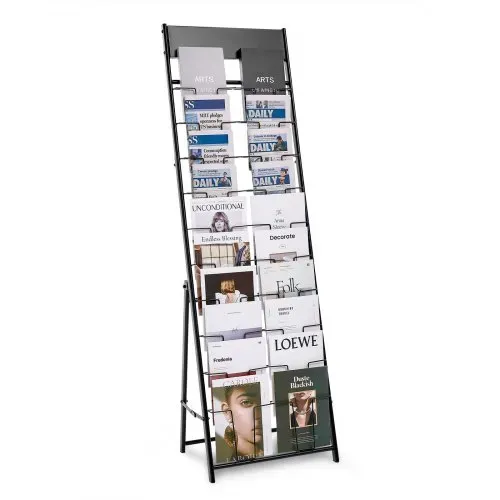 VEVOR Prospektständer Zeitschriftenständer mit 20 Taschen, Literaturständer Kataloghalter Schrägsteller aus Metall, Buchständer Bodenaufsteller für Messe Büroshows Ausstellung, Displayständer VEVOR Prospektständer Zeitschriftenständer mit 20 Taschen, Literaturständer Kataloghalter Schrägsteller aus Metall, Buchständer Bodenaufsteller für Messe Büroshows Ausstellung, Displayständer