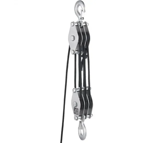 VEVOR Flaschenzug mit 2 T Bruchfestigkeit, 30 m, 5:1 Hubkraft, Hochleistungs-Seilzug mit 2 weichen Schlaufen, Metallrad-Lagerstruktur, Umlenkrolle Universalseilzug zum Heben schwerer Gegenstände – Bild 10