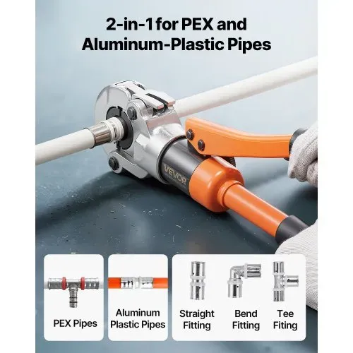 VEVOR Presszange Hydraulik, Crimpzange für PEX- & Aluminium-Kunststoff-Rohre, Rohrpresszange mit U16 U20 U25 U32 Backen & Tragekoffer, Presswerkzeug-Set für Sanitärreparaturen & -installationen VEVOR Presszange Hydraulik, Crimpzange für PEX- & Aluminium-Kunststoff-Rohre, Rohrpresszange mit U16 U20 U25 U32 Backen & Tragekoffer, Presswerkzeug-Set für Sanitärreparaturen & -installationen