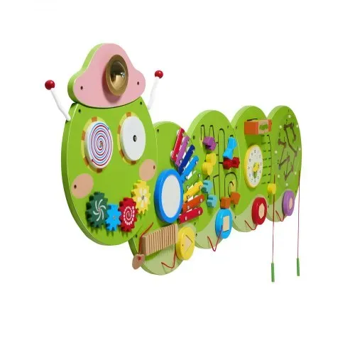 VEVOR 12-in-1 Montessori Busy Board, Montessori Motorikbrett für Bildung Frühe Entwicklung, Sensorisches Wandpaneel aus Holz für Kinder von 3-12 Jahren, Raupe-Wandspiel für Kindergarten Spielzimmer – Bild 10
