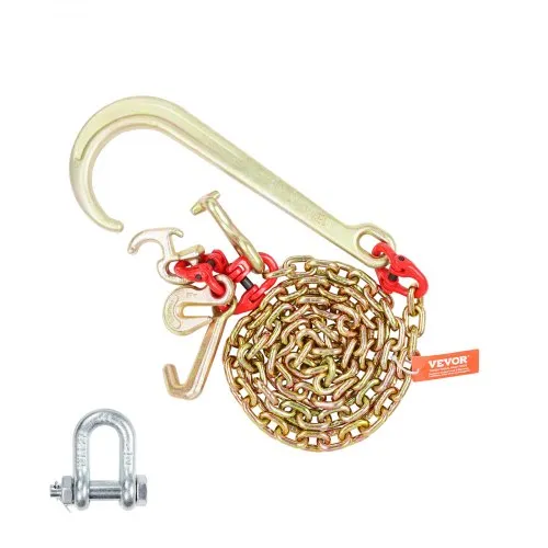 VEVOR J-Haken-Kette, 5/16 Zoll x 6 Fuß G80 15 Zoll langer Schaft J-Haken-Abschleppkette mit RTJ-Clusterhaken und Greifhaken, 5400 lbs sichere Arbeitslast, Hochleistungs-Transport-LKW-Kette zum Abschleppen von Abschleppanhängern VEVOR J-Haken-Kette, 5/16 Zoll x 6 Fuß G80 15 Zoll langer Schaft J-Haken-Abschleppkette mit RTJ-Clusterhaken und Greifhaken, 5400 lbs sichere Arbeitslast, Hochleistungs-Transport-LKW-Kette zum Abschleppen von Abschleppanhängern