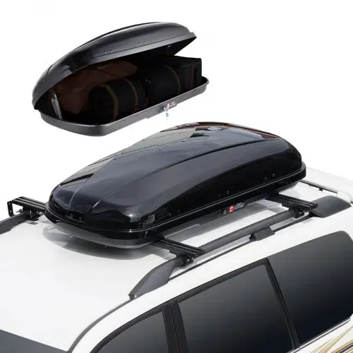 VEVOR Auto Dachbox Dachkoffer Aufbewahrungsbox 220 L, ABS-Hartschalen Dachgepäckträger Aufbewahrungsbox mit beidseitiger Öffnung und 2 verstärkten Gurten, Gepäckaufbewahrungsbox für SUVs Schwarz VEVOR Auto Dachbox Dachkoffer Aufbewahrungsbox 220 L, ABS-Hartschalen Dachgepäckträger Aufbewahrungsbox mit beidseitiger Öffnung und 2 verstärkten Gurten, Gepäckaufbewahrungsbox für SUVs Schwarz
