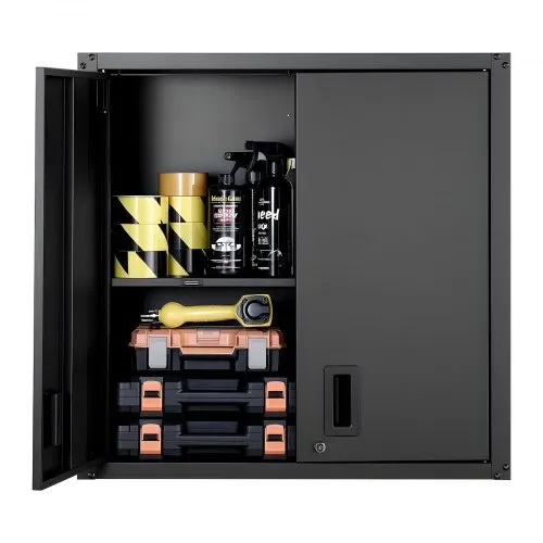 VEVOR Hängeschrank Werkstatt, 762x310x762 mm, Werkzeugschrank aus Stahl mit abschließbaren Türen & verstellbarem Regal, Wandhängeschrank für Garage, Keller, Küche, Lager, schwarz – Bild 10