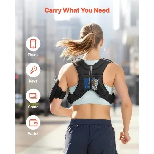 VEVOR Gewichtsweste 5,4 kg mit reflektierendem Streifen, verstellbare Schnalle, Körpergewichtsweste für Männer und Frauen, Trainingsgerät für Krafttraining Laufen Joggen Fitness Gewichtsverlust – Bild 5
