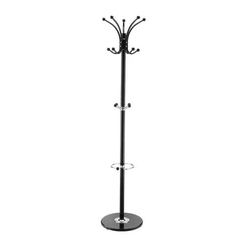 VEVOR Garderobenständer, 176 cm, Kleiderständer mit Schirmhalter, stabiler Marmorsockel und 14 Haken, Jackenständer für Eingangsbereich, Wohnzimmer, Kleiderbügel für Hüte, Schals, Taschen – Bild 8